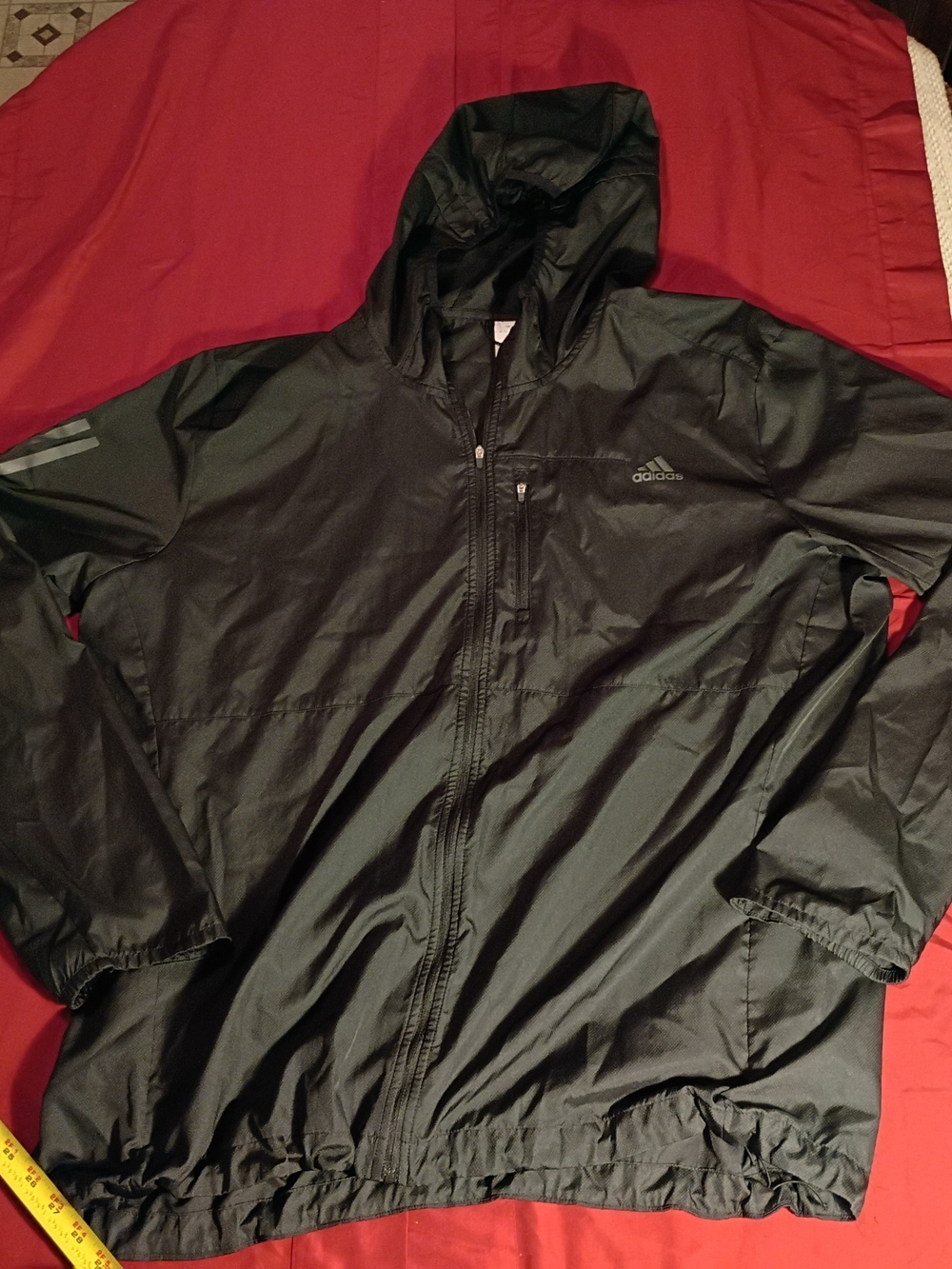 adidas Black Hooded Windbreaker Jacket